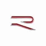 Autocollant R voiture Argent/Rouge