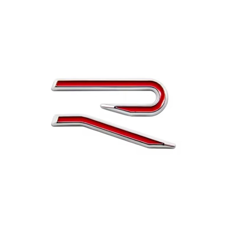 Autocollant R voiture Argent/Rouge
