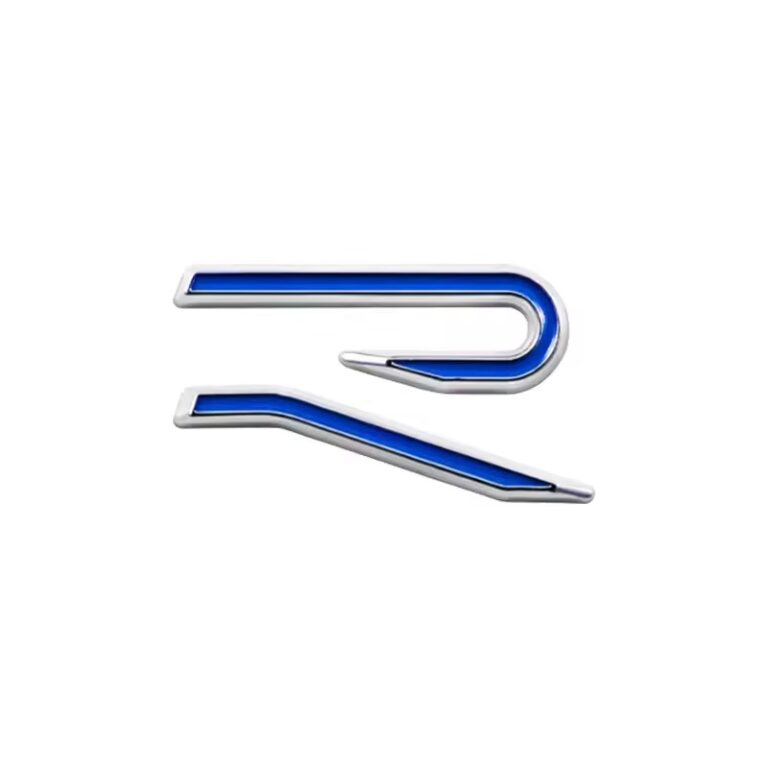 Autocollant R voiture Argent/ Bleu