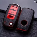 Etui cuir pour clé VW. Rouge