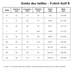 T-shirt R - guide des tailles