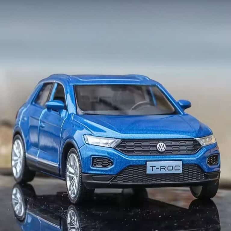 Miniature Volkswagen T-Roc bleu