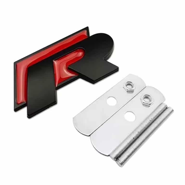 Logo VW R Rouge et Noir Mat avec vis