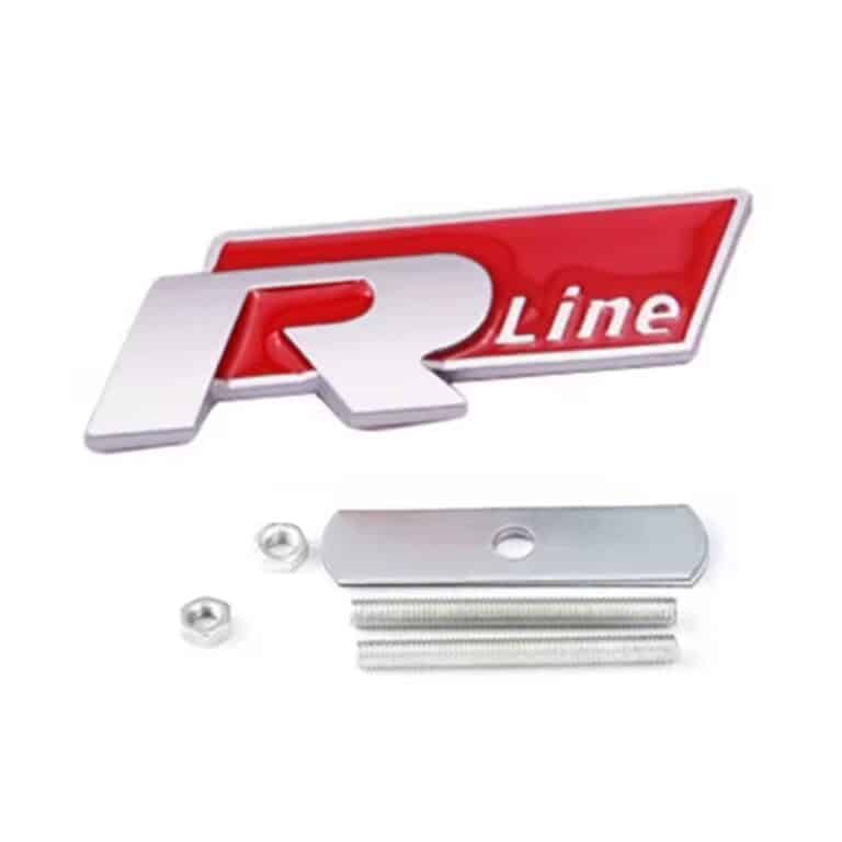Logo r line calandre tiguan rouge mat