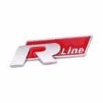 Logo r line calandre tiguan rouge mat