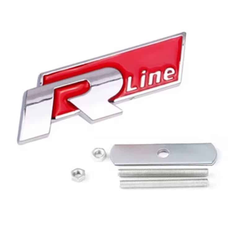 Logo r line calandre tiguan rouge brillant