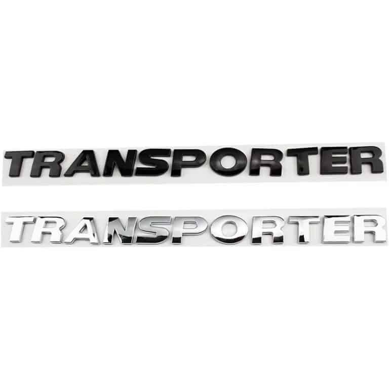 Logo Transporter VW Argenté et noir brillant