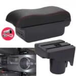 Accoudoir Golf 5 usb coutures rouges