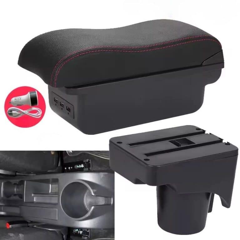 Accoudoir Golf 5 usb coutures rouges