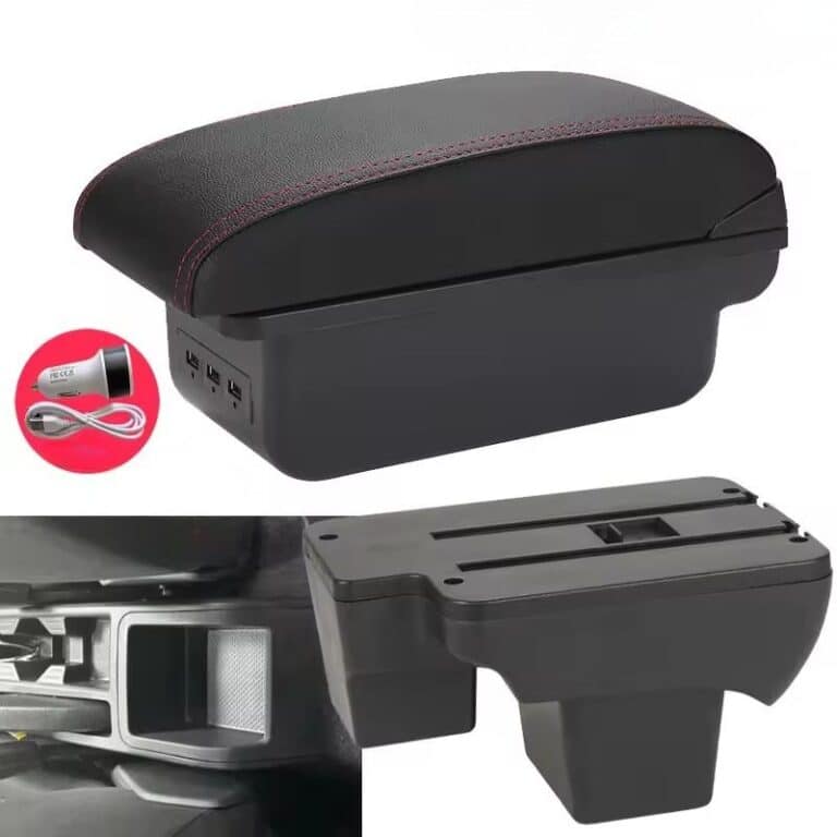 Accoudoir central Polo usb coutures rouges