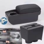 Accoudoir polo 4 USB coutures noires