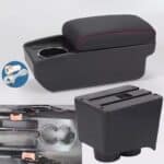 Accoudoir polo 4 USB coutures rouges