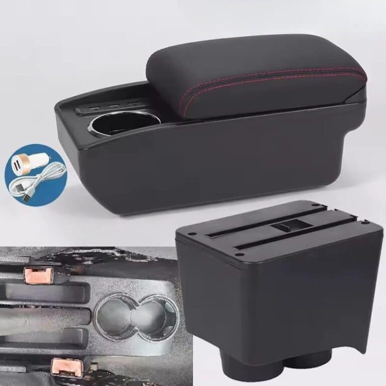 Accoudoir polo 4 USB coutures rouges