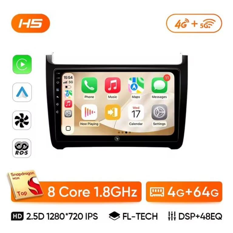 Autoradio Polo 5 CarPlay & Android Auto H5
