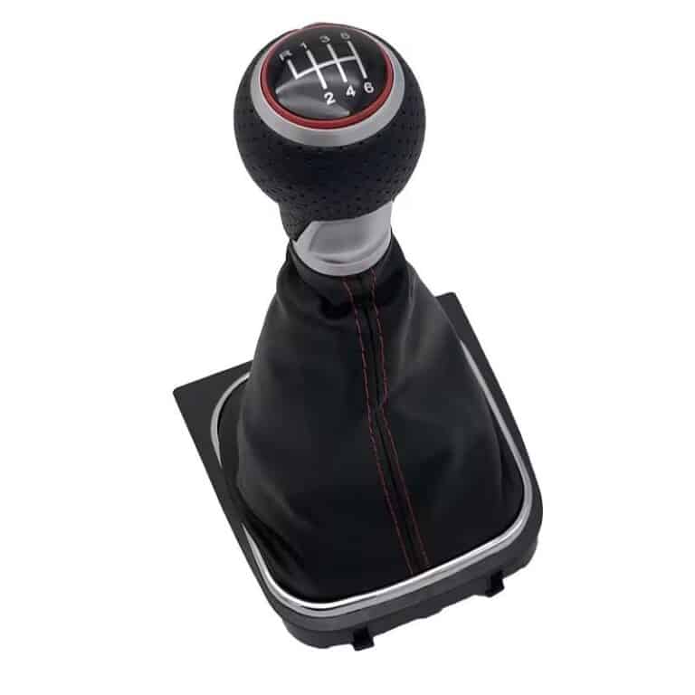 Pommeau de vitesse Golf 5 (6 vitesses) Pommeau rouge coutures rouges
